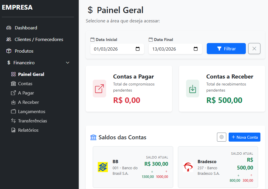 Preview do Sistema de Gestão ERP